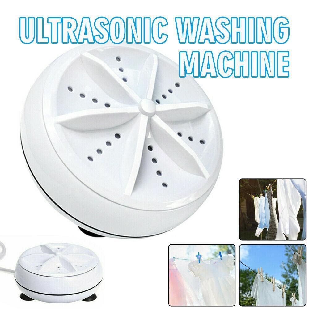 2 en 1 Mini Machine à laver Portable Turbine à ultrasons vêtements