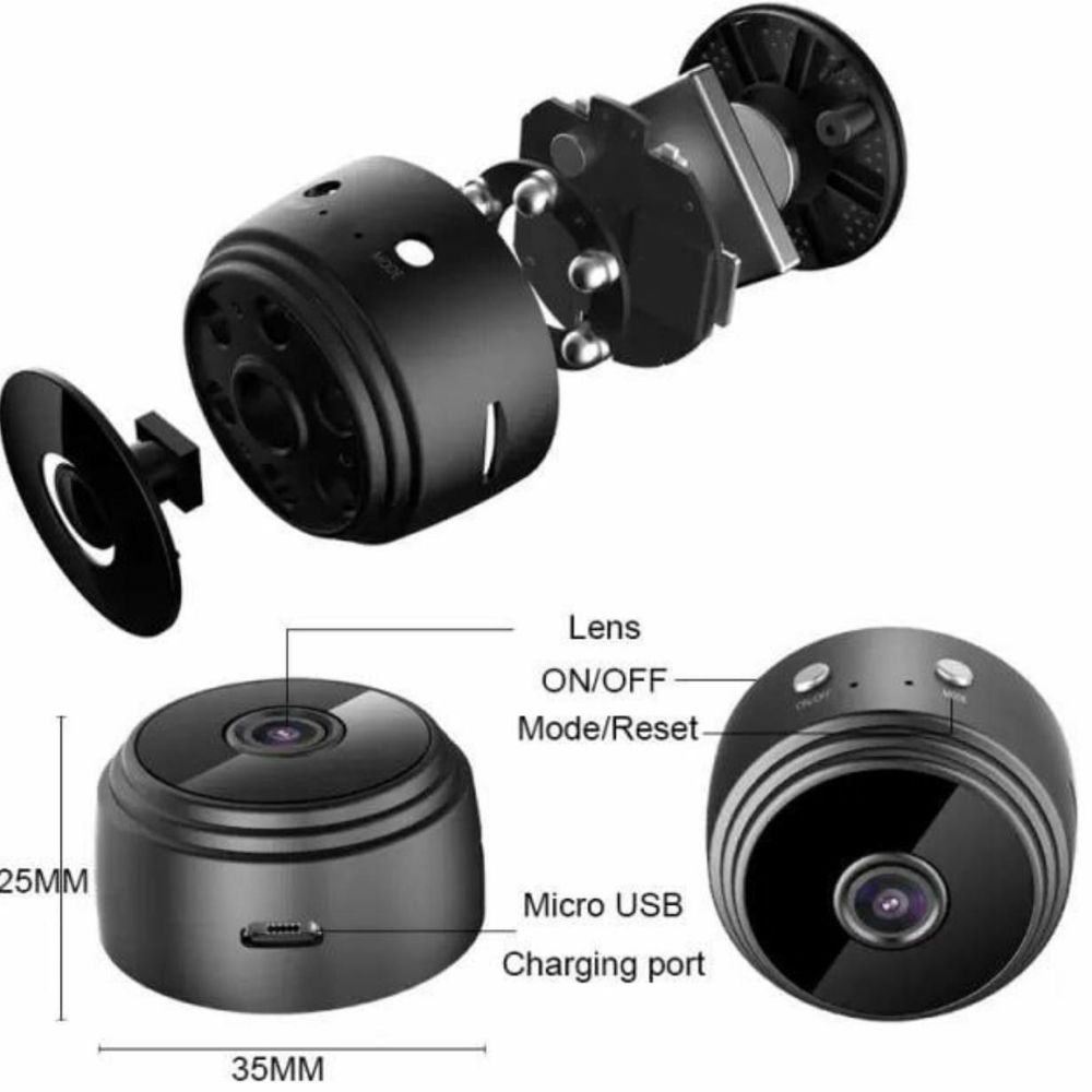 Cewaal – Mini caméra de Surveillance IP WiFi HD 17200P, dispositif de  sécurité sans fil, babyphone vidéo, alarme, 100%, ✓ Meilleur prix au Maroc  et ailleurs