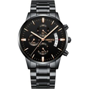 Montre NIBOSI 1985 chronographe vue de face.